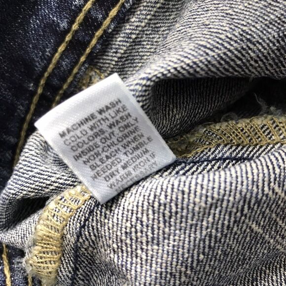 Catos Cropped Jean Jacket Womens Small Denim Blue Rhinestone Beads Button Down - Picture 8 of 9